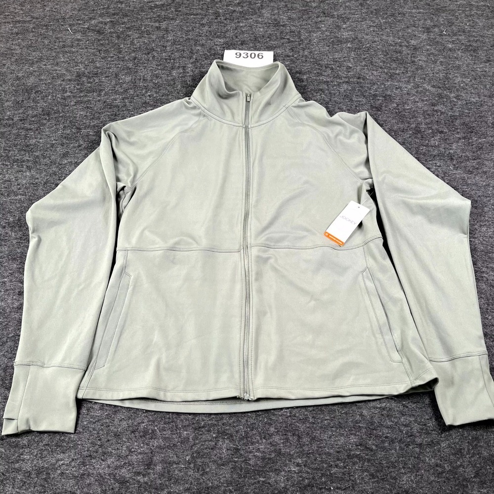 Jockey Yoga Jacket Womens Large Agave Green Stretch Mock Neck Moisture Wicking